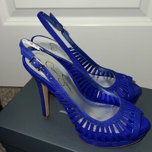 Jessica Simpson platform Electric Blue Slingback size 7